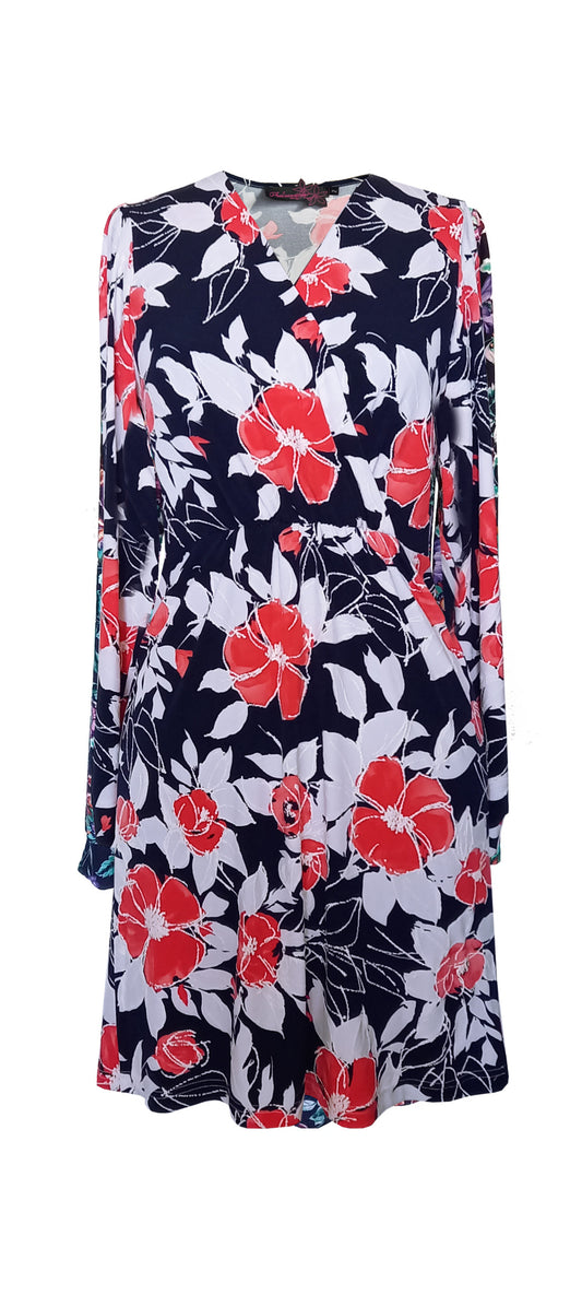 Robe AMELIA red flowers - Dernières pièces !