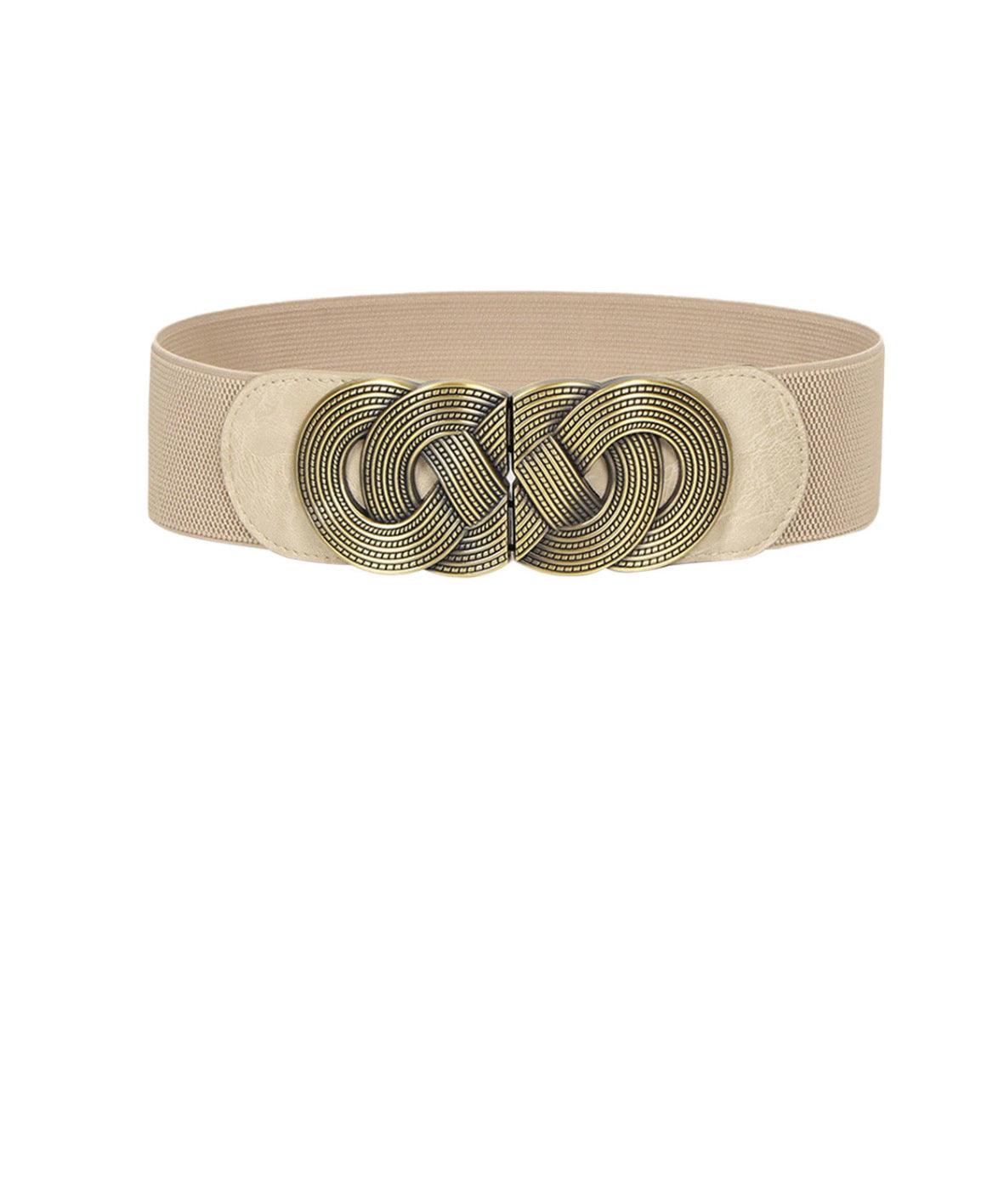 Ceinture rétro MILLA - Phalaenopsis Paris - ceinture élastique beige robe