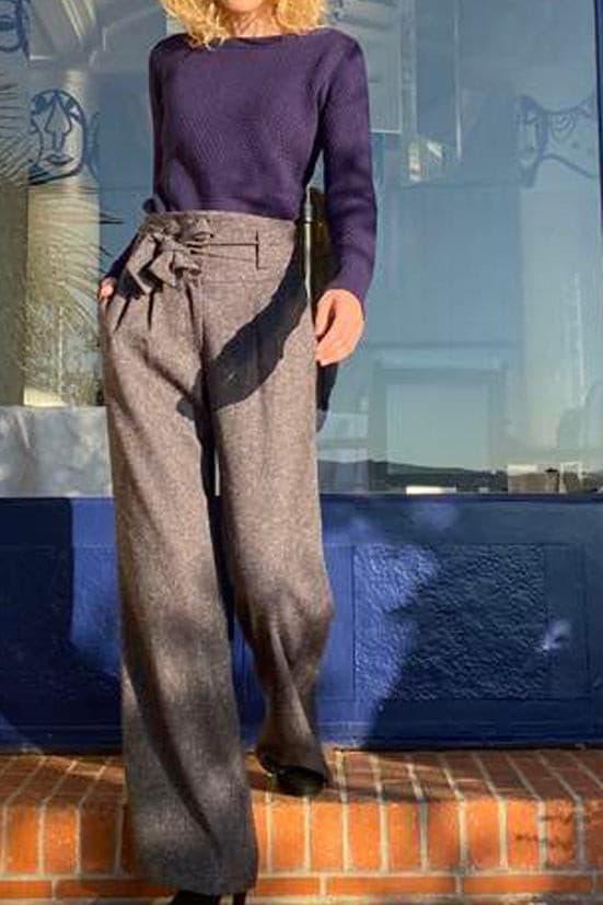 Pantalon LULU gris chiné - Phalaenopsis Paris