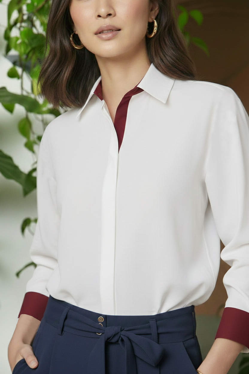 Chemise ADELE en coton bicolore