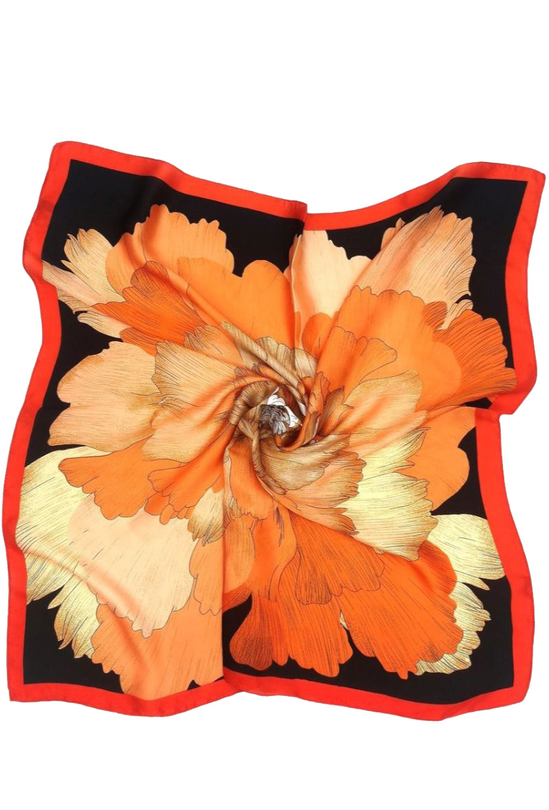 Foulard carré FLORA - Foulard pour femme en polyester recyclé, idée cadeau pour femme, cadeau noël, cadeau fête des mères