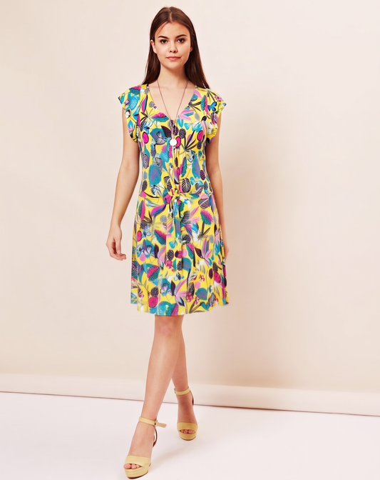 Dress GIGI pink birds