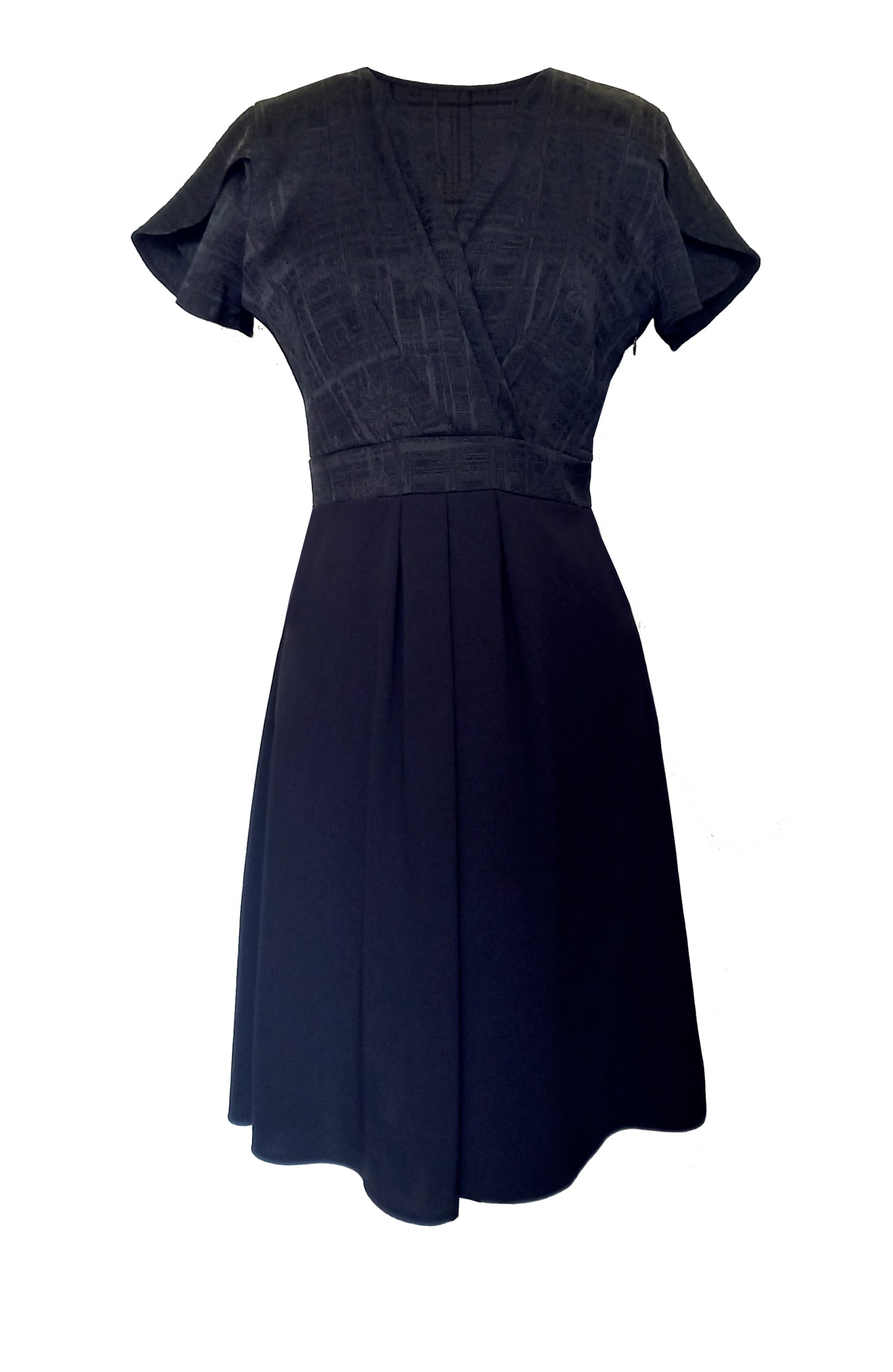 Robe MATISSE borneo - Robe féminine à petites manches, noire bi-matières certifiée Oeko-tex