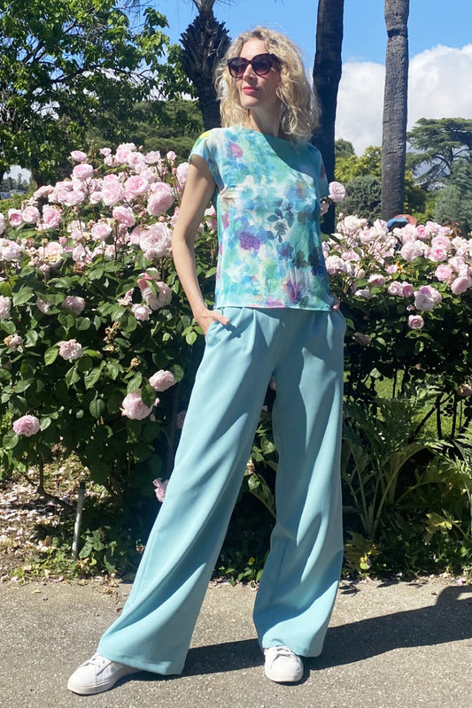 Pantalon TINY vert d'eau