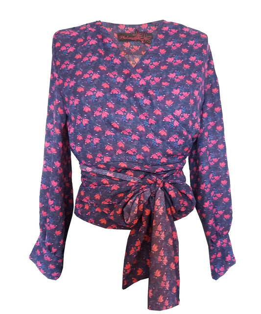 ZOE celadon wrap-over top