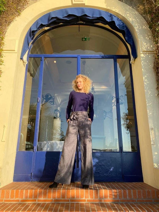 Pantalon LULU gris chiné - PhalaenopsisParis