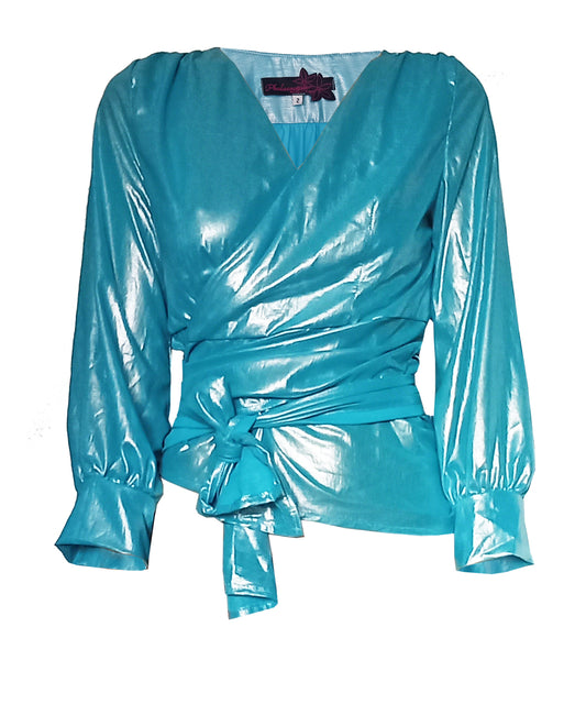 Cache-coeur ZOE irisé bleu - Dernière pièce !