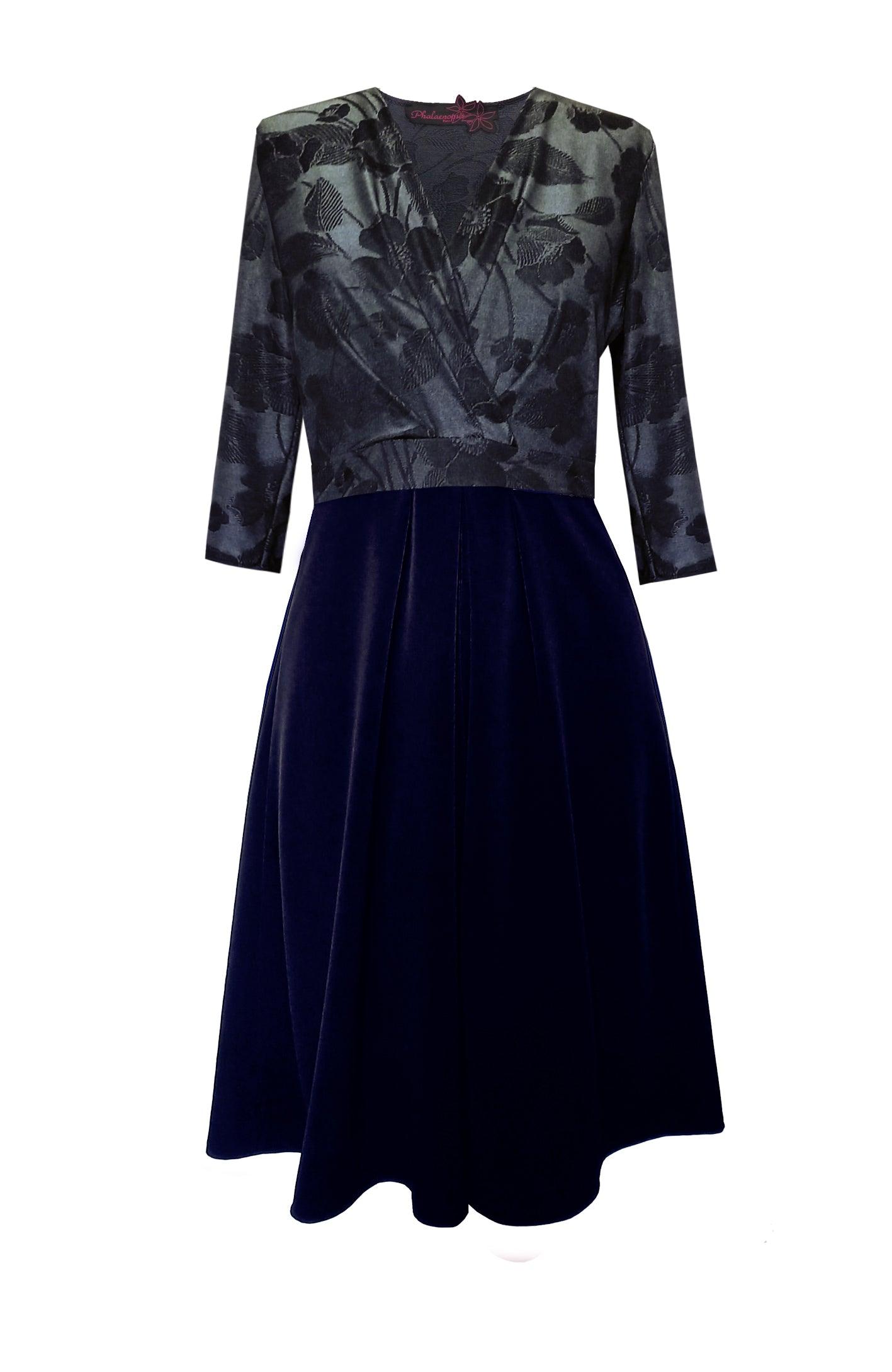 MATISSE lambrusco - Women’s dress with sleeves in gray mesh with