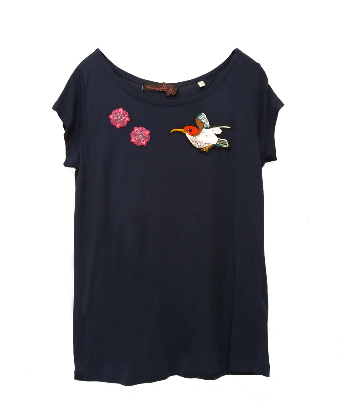 Tee-shirt d'été SWEETY bleu - Phalaenopsis Paris - tee shirt bio en modal, top bleu oiseau