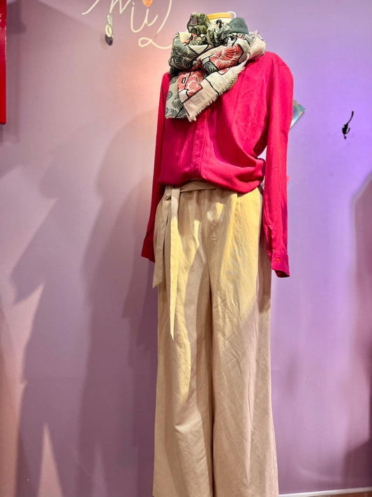 Chemise ANNA - Phalaenopsis Paris - chemisier rose fushia pour femme en viscose, chemise pour femme, chemise d'été, blouse éthique, mode eco responsable, top made in France